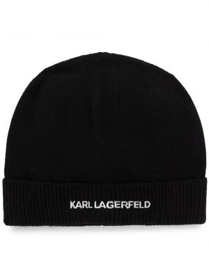 Haftowana czapka Karl Lagerfeld czarna