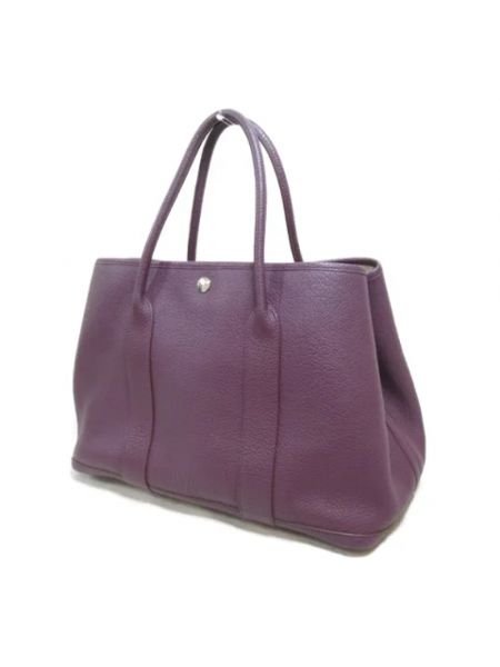 Bolso shopper de cuero retro Hermès Vintage violeta