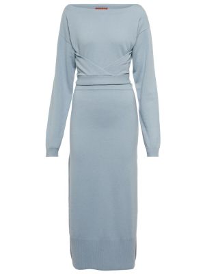 Kašmírové midi šaty Altuzarra - modrá