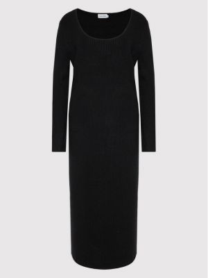 Плетена рокля slim Calvin Klein Curve черно