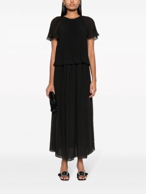 Plisované mini šaty Emporio Armani černé