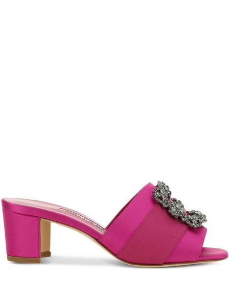 Mule terlik Manolo Blahnik pembe