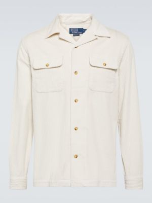 Camisa de pana de algodón Polo Ralph Lauren blanco