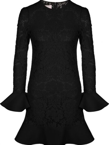 Хлопковое платье мини Valentino черное