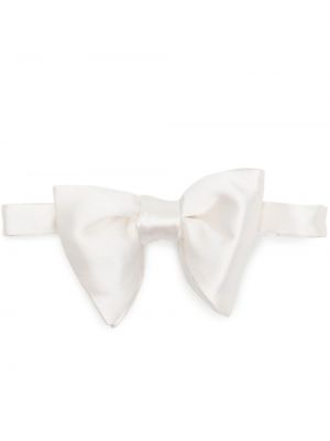 Μεταξωτή σατέν γραβάτα με φιόγκο Tom Ford λευκό