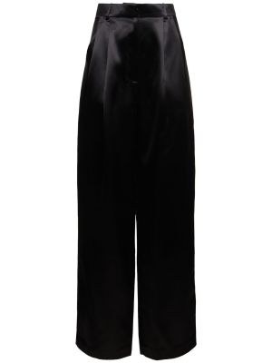 Pantalones de seda Loulou Studio negro