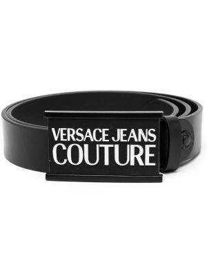 Usnjeni pas z zaponko Versace Jeans Couture črna