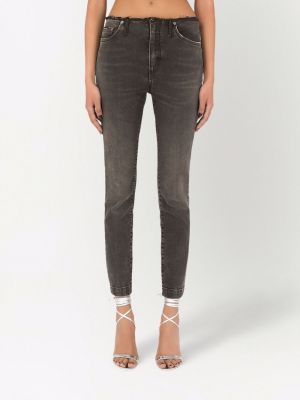 Skinny džíny s nízkým pasem Dolce & Gabbana černé