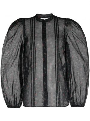 Transparenter geblümt bluse mit print Stella Nova schwarz