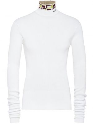 Jacquard turtleneck Prada hvit