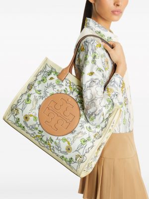Geblümte shopper handtasche mit print Tory Burch weiß