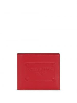 Iš natūralios odos piniginė Dolce & Gabbana raudona