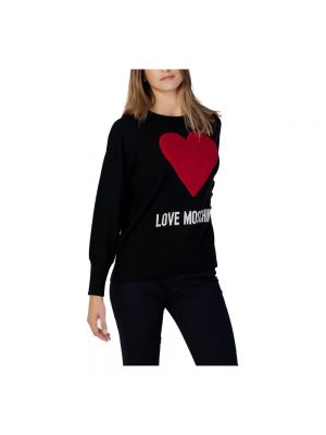 Sweter z nadrukiem Love Moschino czarny