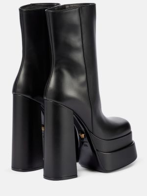 Plateau leder ankle boots Versace schwarz