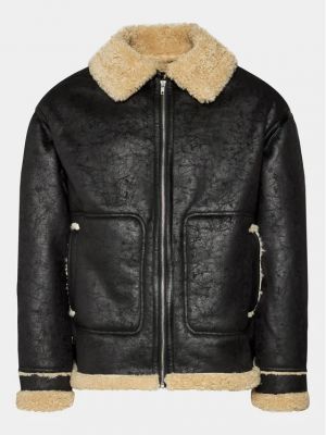 Oversized kožená bunda z imitace kůže Bdg Urban Outfitters černá