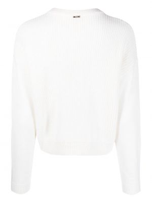 Sweter z perełkami Liu Jo biały