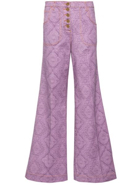 Pantaloni cu imagine cu imprimeu geometric Etro violet