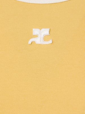 Pamučna majica od jersey Courreges žuta