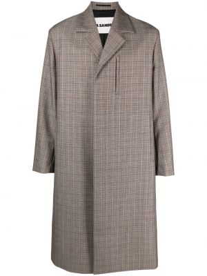 Kockovaný vlnený kabát Jil Sander