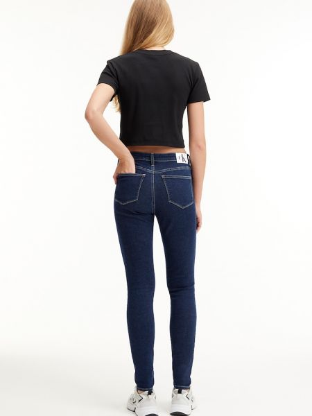 Джинсы скинни с карманами Calvin Klein Jeans синие
