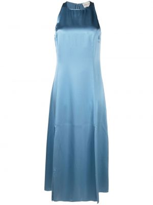 Μεταξωτή σατέν μίντι φόρεμα Loulou Studio μπλε