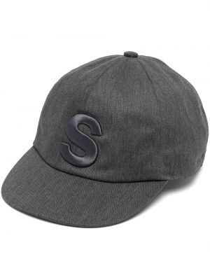 Brodert cap Sacai grå