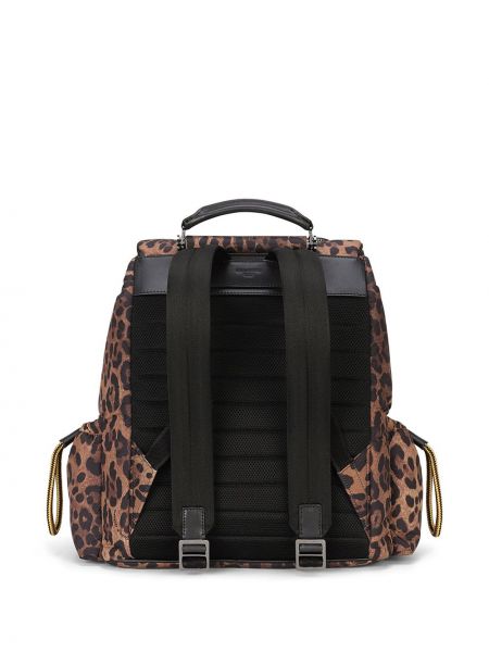 Leopardí batoh s potiskem Dolce & Gabbana hnědý