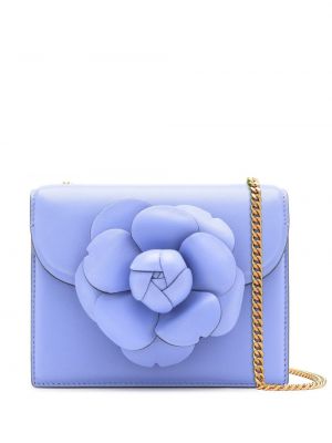 Чанта през рамо с апликация Oscar De La Renta синьо