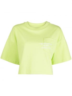 Medvilninis siuvinėtas marškinėliai Izzue žalia