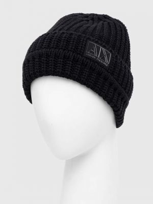 Vlněný klobouk Armani Exchange černý
