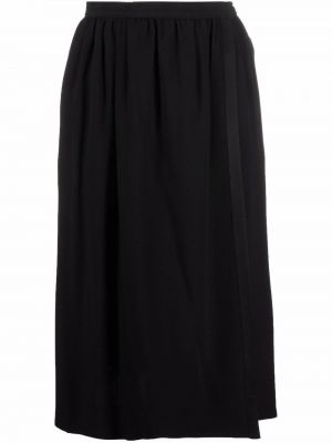 Hedvábné sukně s vysokým pasem Yves Saint Laurent Pre-owned - černá