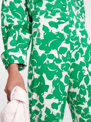 Ravne hlače s potiskom Diane Von Furstenberg zelena