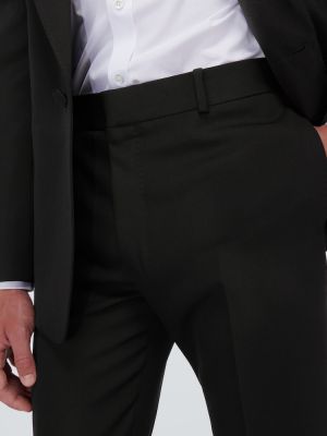 Slim fit vlnené klasické nohavice Alexander Mcqueen čierna