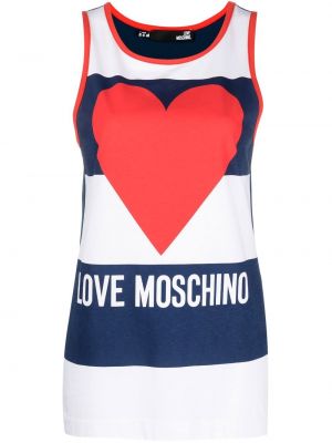 Débardeur à rayures à imprimé de motif coeur Love Moschino