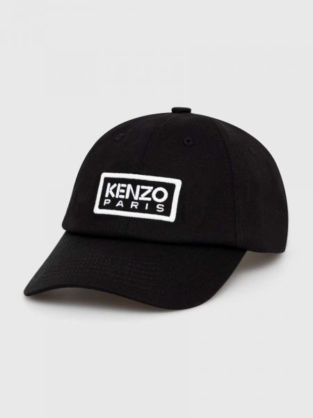 Хлопковая кепка с аппликацией Kenzo черная
