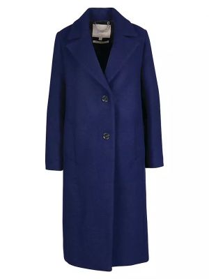 Синее шерстяное пальто Barbour