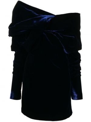 Aksamitna sukienka koktajlowa Tom Ford niebieska