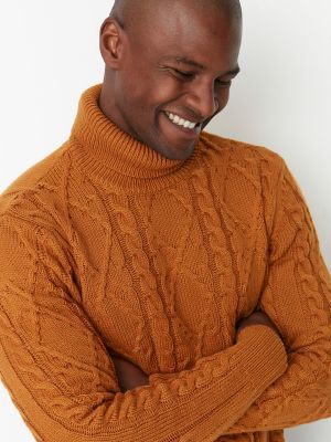 Пуловер Trendyol кафяво