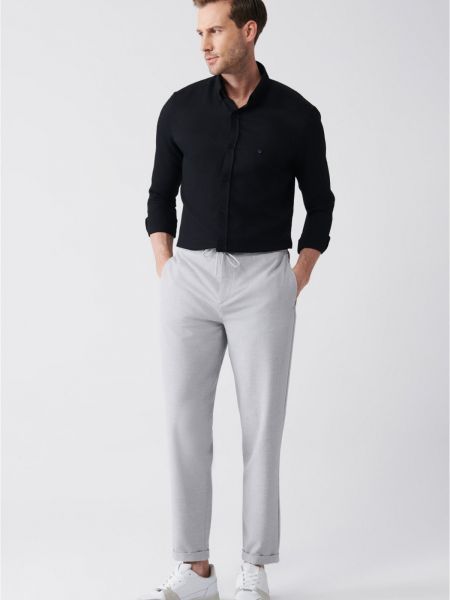 Прозрачные брюки с карманами Avva серые