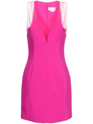 Κοκτέιλ φόρεμα με λαιμόκοψη v Genny ροζ