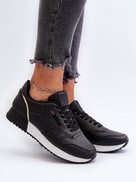 Kožne cipele s vezicama s platformom Kesi crna