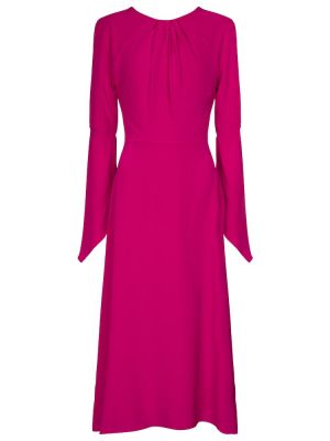 Шовкове плаття міді Victoria Beckham, рожеве