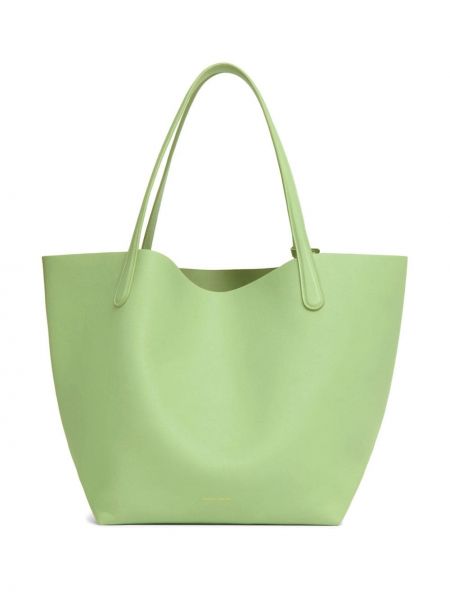 Δερμάτινη τσάντα shopper Mansur Gavriel πράσινο