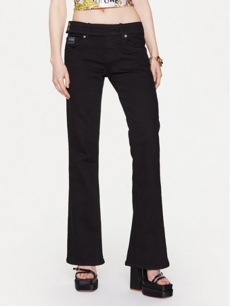 Černé zvonové džíny Versace Jeans Couture