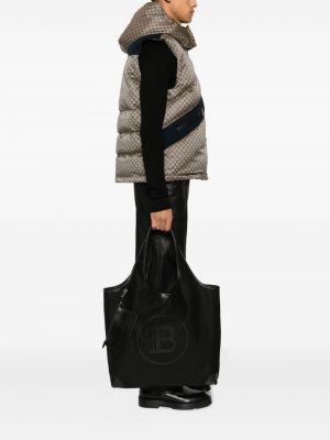 Bavlněná shopper kabelka s výšivkou Balmain černá