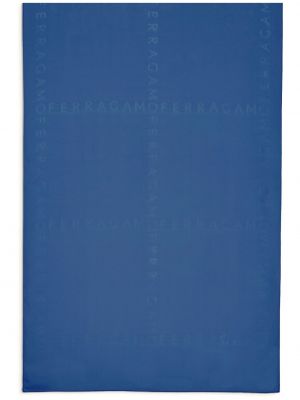 Žakardinis šilkinis šalikas Ferragamo mėlyna