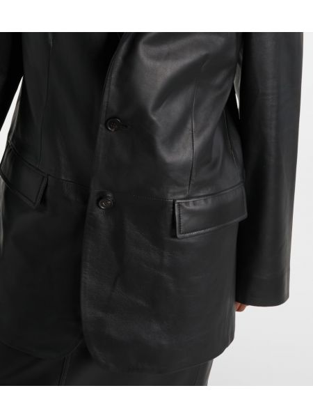 Oversized usnjeni blazer Wardrobe.nyc črna
