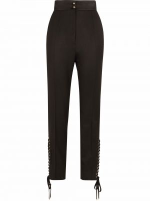 Čipkované šnurovacie nohavice Dolce & Gabbana čierna