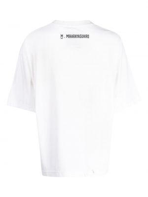 Medvilninis siuvinėtas marškinėliai Maison Mihara Yasuhiro balta