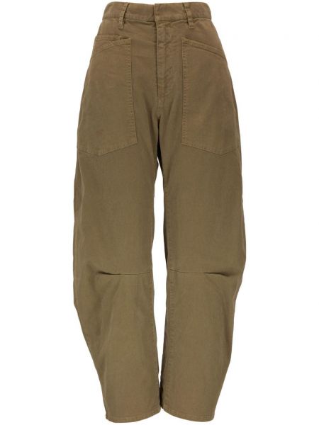 Pantaloni stretch cu buzunare Nili Lotan verde